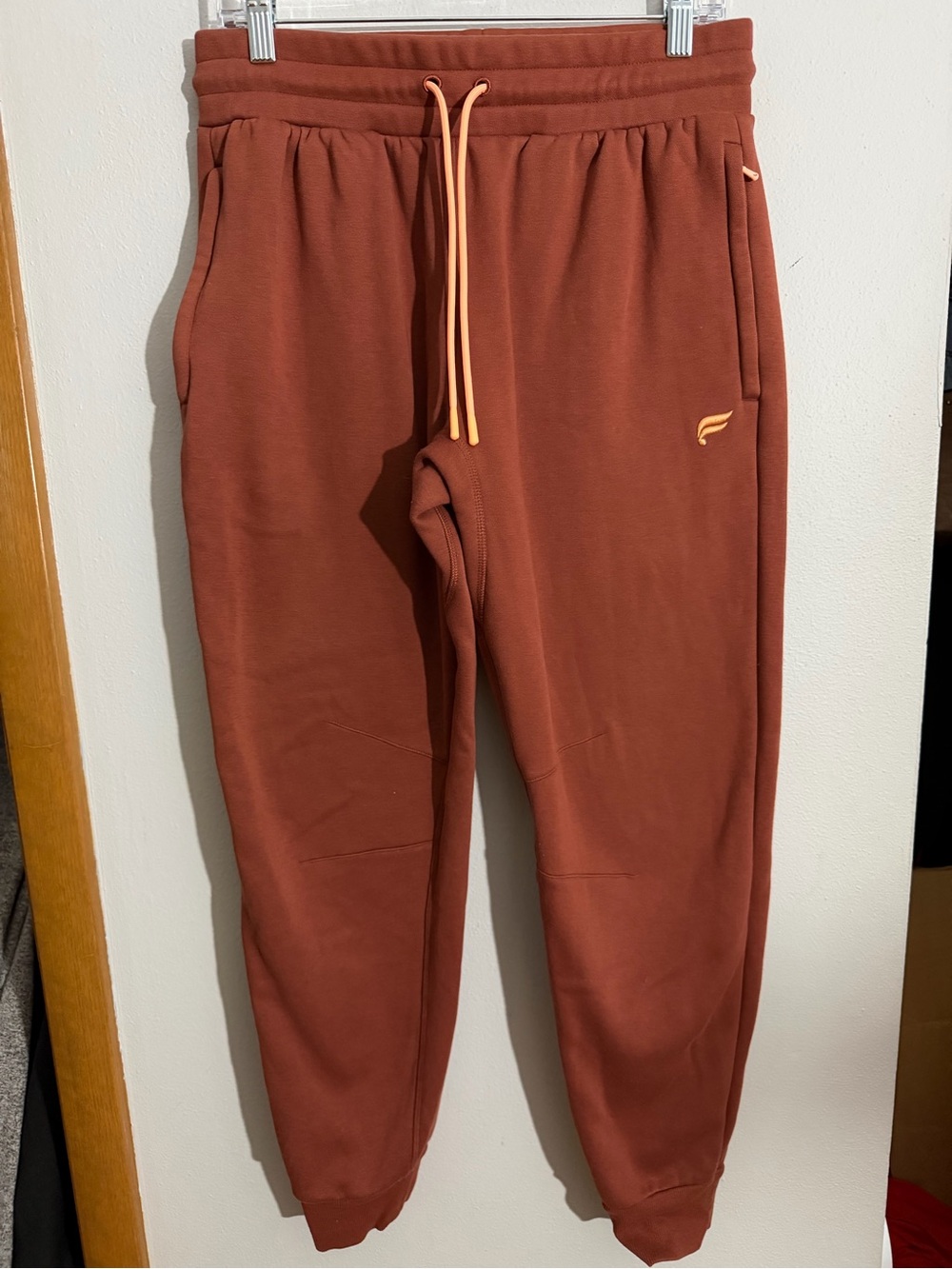 Fabletics Rust Track Joggers with Peach Drawstring